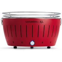 photo LotusGrill – Tragbarer XL-Holzkohlegrill mit USB-Kabel – Rot + 2 kg Naturkohle 2